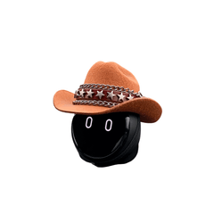 The cowboy hat can be firmly fixed on NOMI by the elastic band.